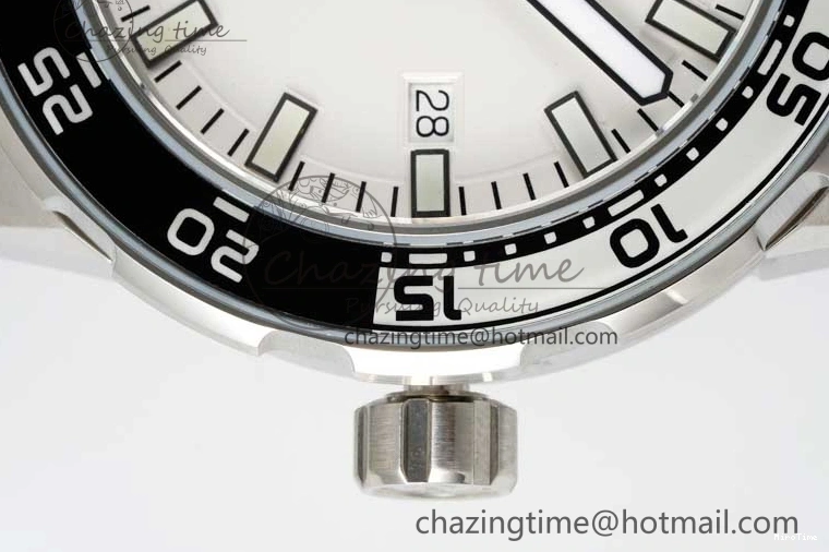 MIROTIME 0108 Premium Aquatimer Automatic SS RSF 1:1 Best Edition White Black Dial on Black Rubber Strap A 7067